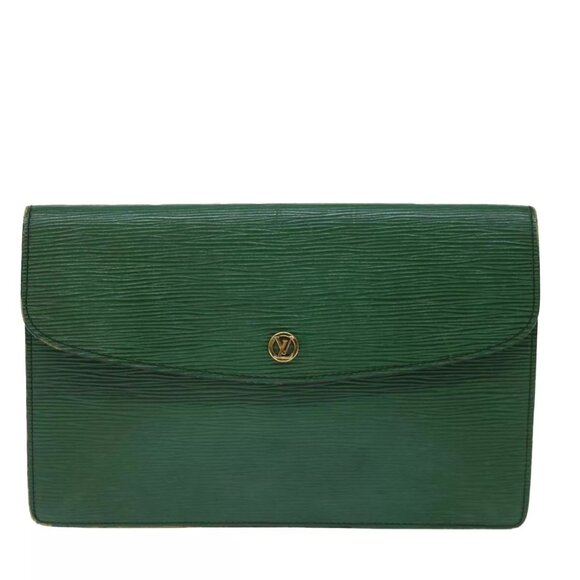 LOUIS VUITTON Epi Montaigne 27 Clutch Bag Green - Picture 5 of 16